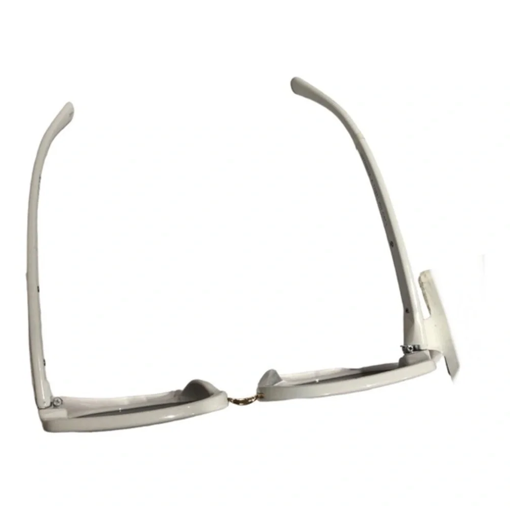 Tahari glamorous Jackie-o style white gold chainlink oversized oval‎ sunglasses